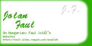 jolan faul business card